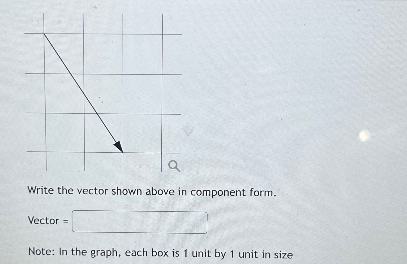 Solved Write the vector shown above in component form.Vector | Chegg.com