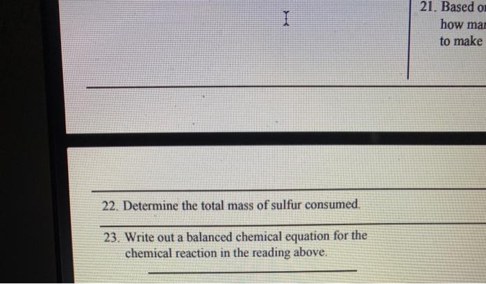 Solved Base your answers to questions 21 through 23 on the | Chegg.com