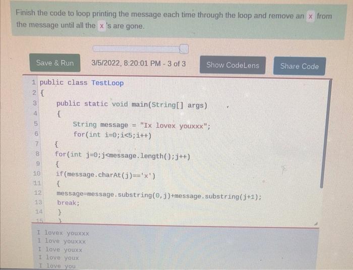 Solved The following code should print the values from 1 to | Chegg.com