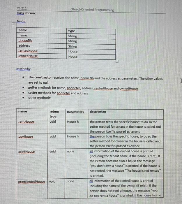 Solved In this lab assignment you will implement 2 classes. | Chegg.com