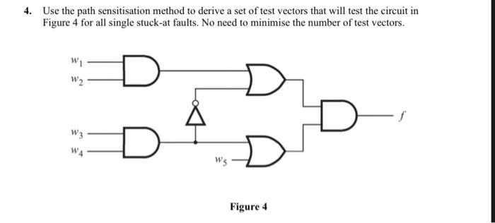 Solved 4. Use the path sensitisation method to derive a set | Chegg.com