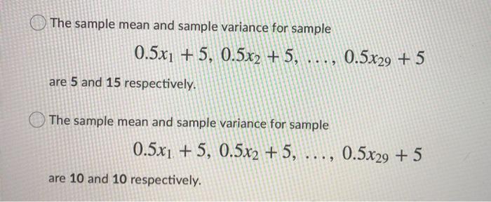 Solved The sample mean and sample variance for sample ..., | Chegg.com
