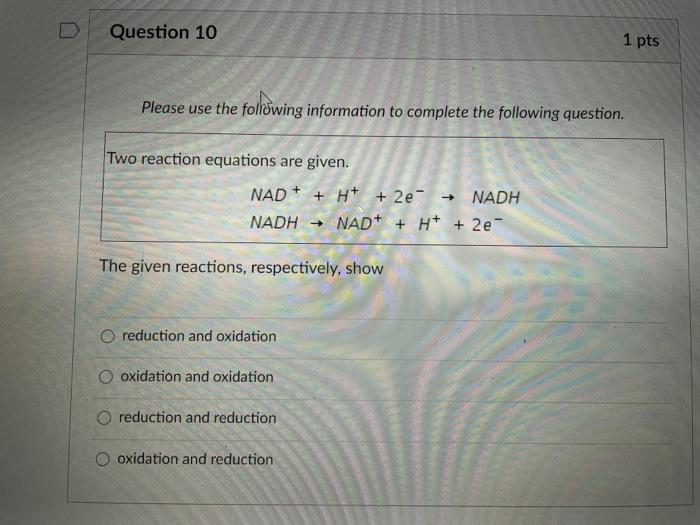 Solved Question 10 1 pts Question 9 Please use the following | Chegg.com