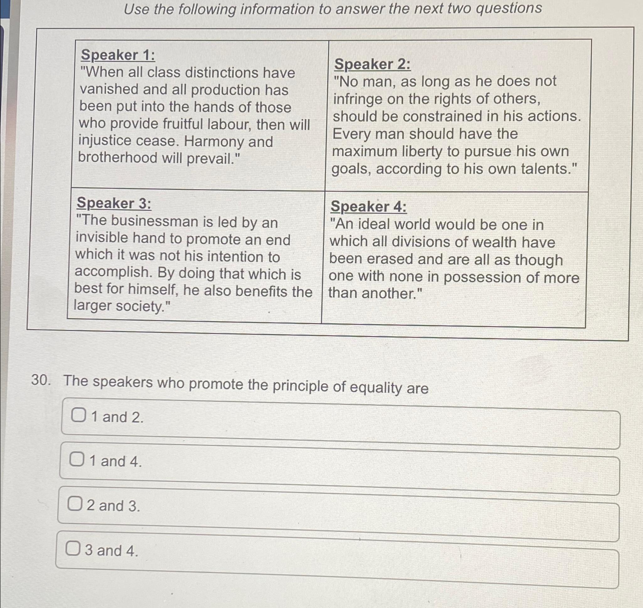 Solved Use the following information to answer the next two | Chegg.com