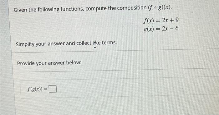 Solved Given The Following Functions, Compute The | Chegg.com