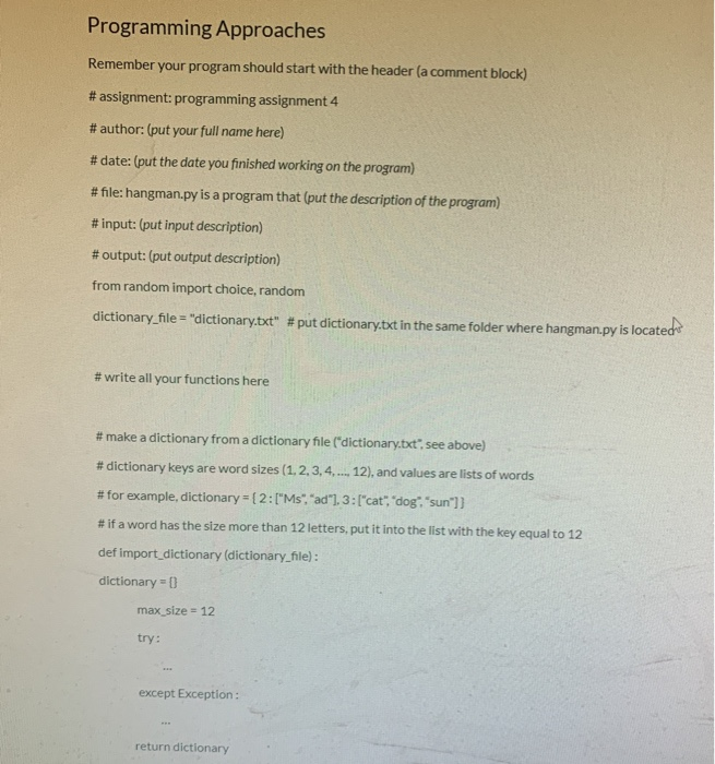 Solved PA 4. Hangman Game Topics 1. String manipulation 2. | Chegg.com
