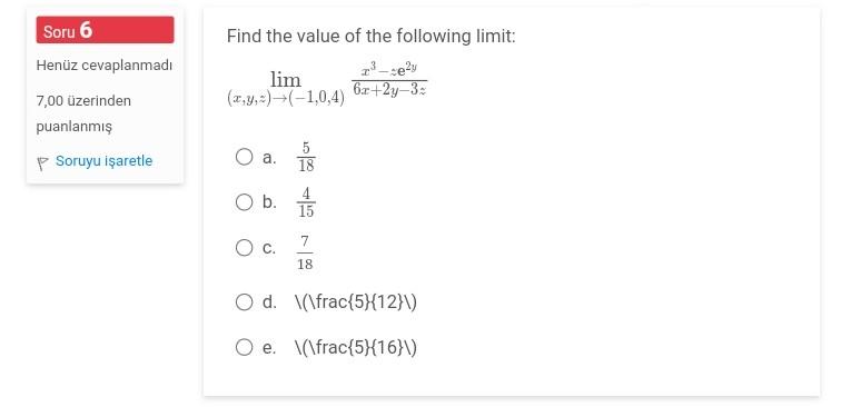 Solved Find The Value Of The Following Limit: | Chegg.com