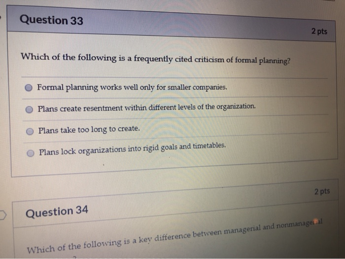 Solved Question 33 2 pts Which of the following is a | Chegg.com