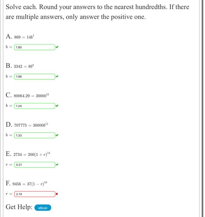 Solved Solve each. Round your answers to the nearest | Chegg.com