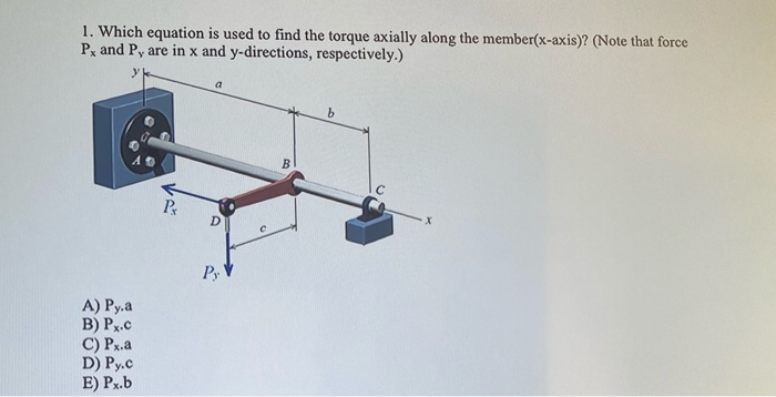 Solved 1. Which equation is used to find the torque axially | Chegg.com