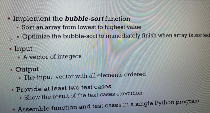 Solved Implement the bubble-sort function - Sort an array | Chegg.com
