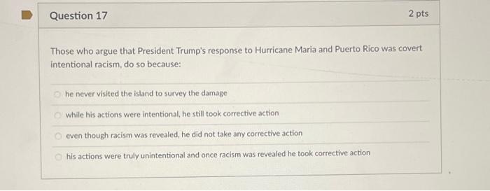 President Trump's Response to Hurricane Maria in Puerto Rico