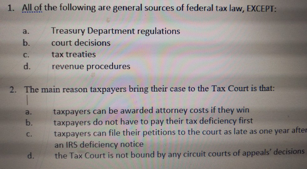 Solved 1. All of the following are general sources of