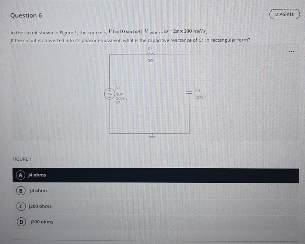Solved Question 6 2 Points In the circuit shown in Figure 1, | Chegg.com