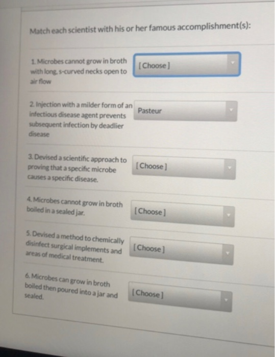 Solved Match each scientist with the discovery.