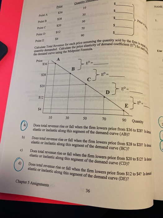 Solved Quantity Demanded Calculate The Price Elasticity Of Chegg Com