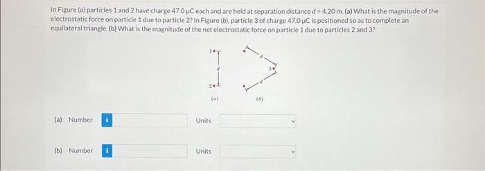 Solved In Figure (a) particles 1 and 2 have charge 47.0μC | Chegg.com