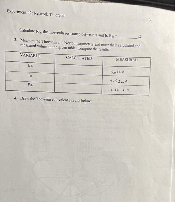 Solved Experiment #2: Network Theorems 2 2.1 TASK 1 - | Chegg.com