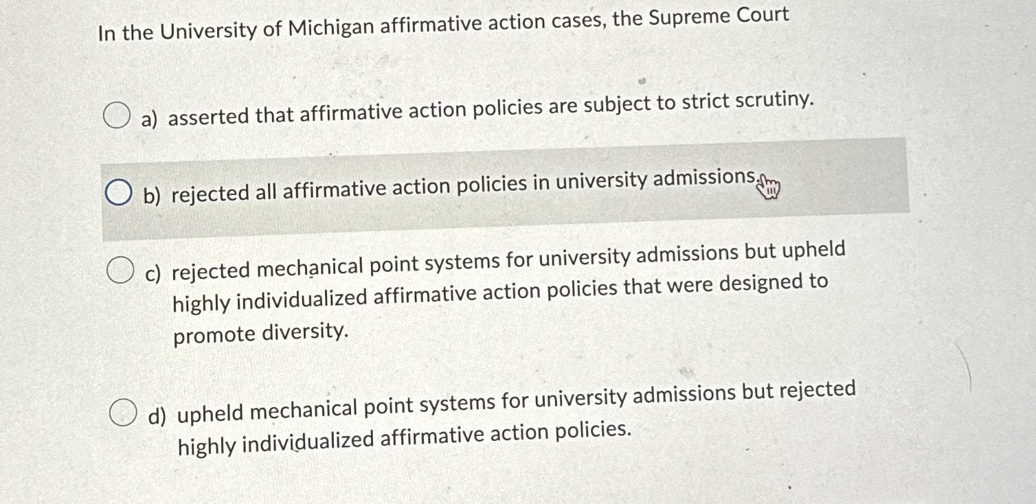 affirmative action supreme court cases university of michigan