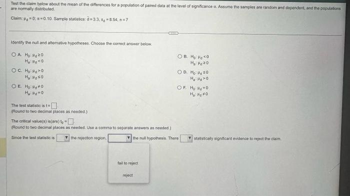 Solved Find the critical value(s) and rejection region(s) | Chegg.com
