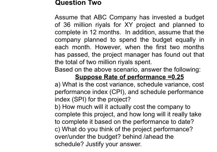 Solved Question Two Assume That ABC Company Has Invested A | Chegg.com