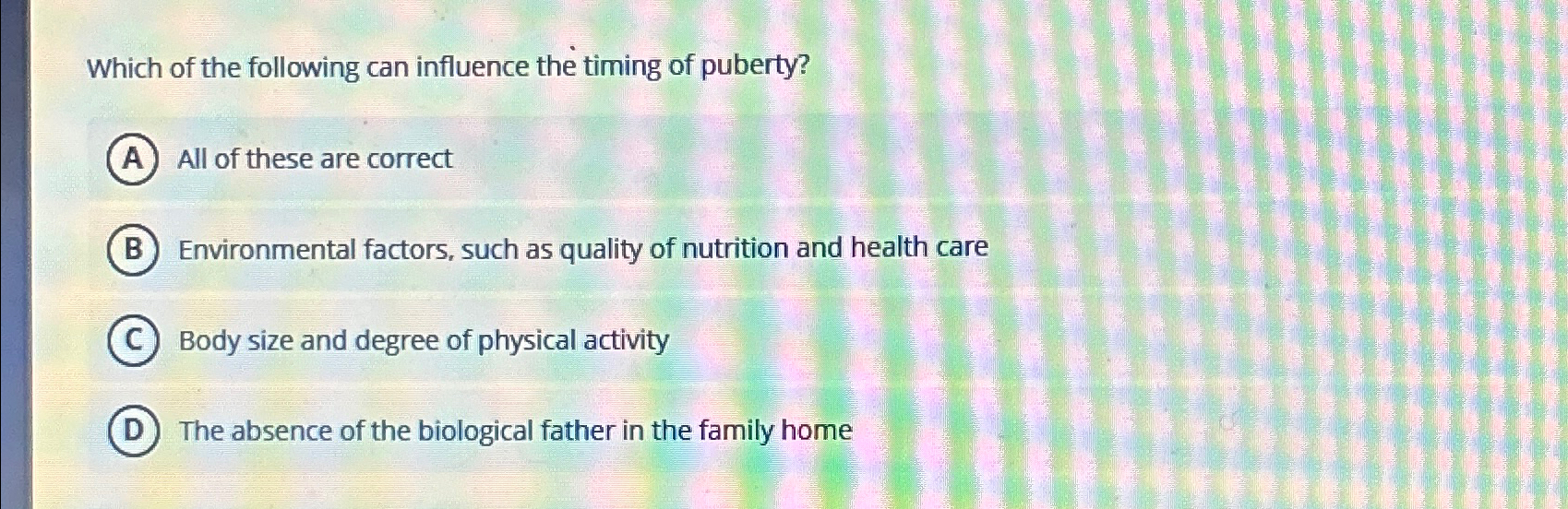 Solved Which of the following can influence the timing of | Chegg.com