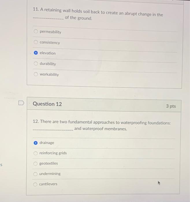 Solved Question 7 3 pts 7. The of a soil is its ability to | Chegg.com