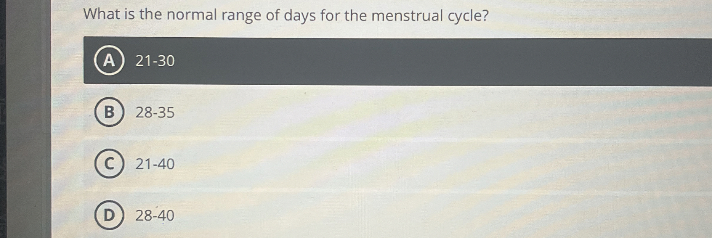 Solved What is the normal range of days for the menstrual