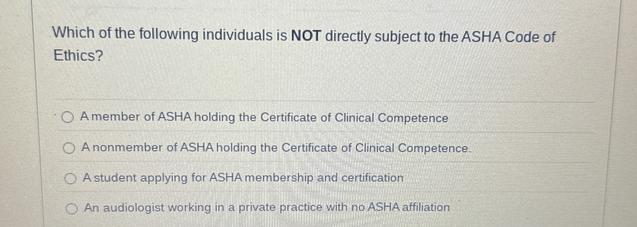 High Quality SOLUTION Which of the following individuals is NOT ...