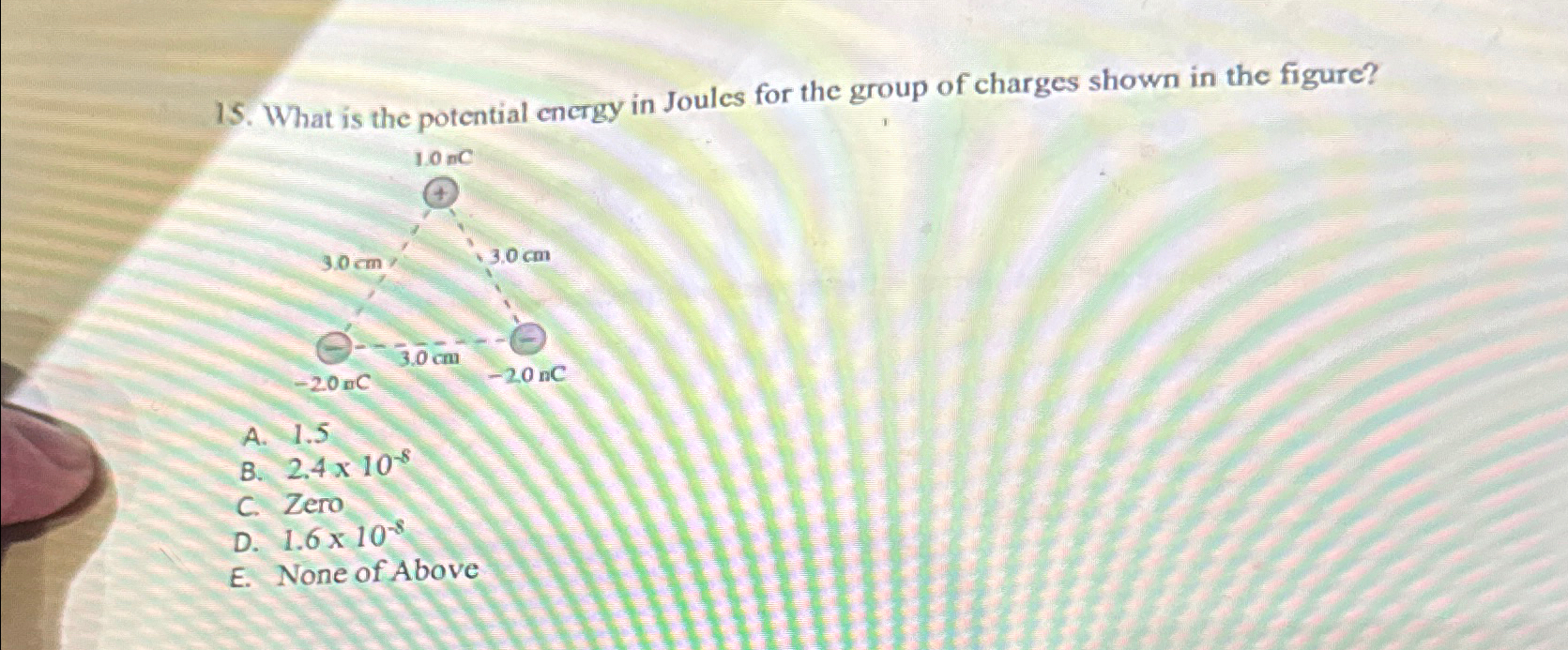 Solved What is the potential energy in Joules for the group | Chegg.com