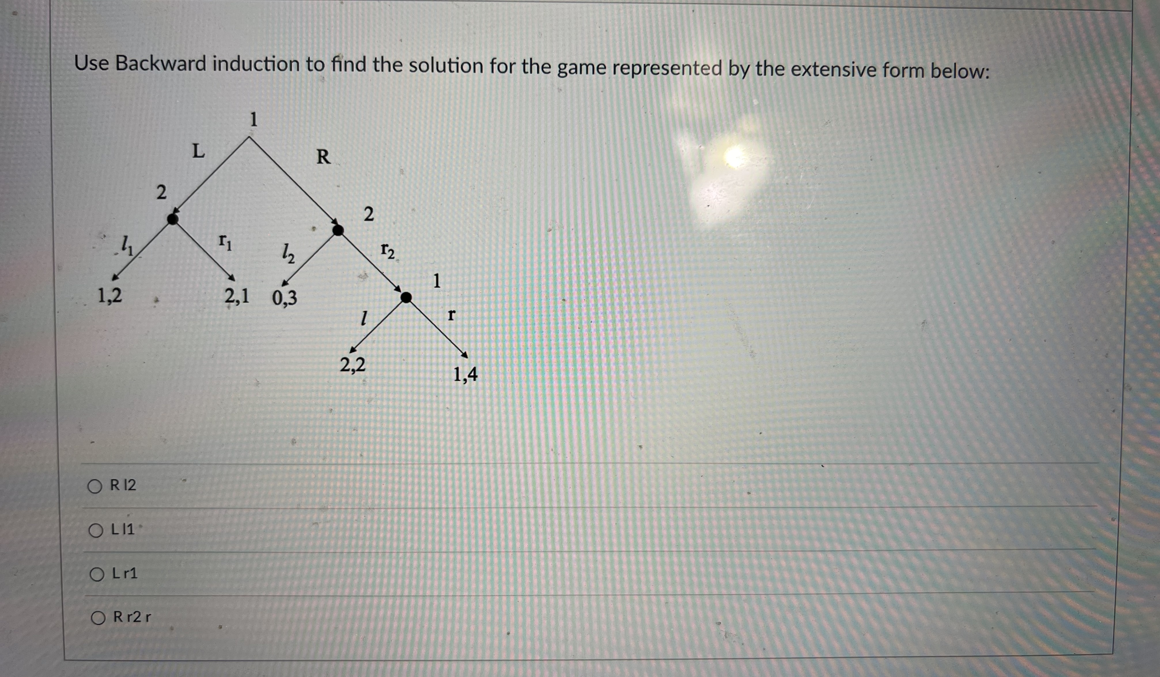 Solved Use Backward induction to find the solution for the | Chegg.com