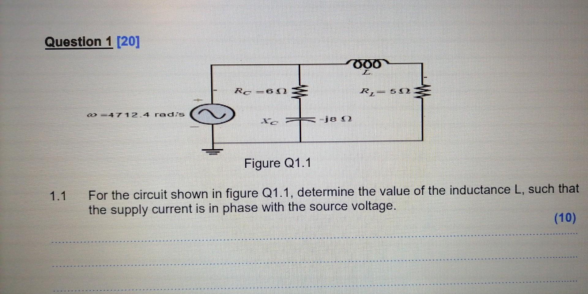 Solved 1 For The Circuit Shown In Figure Q1.1, Determine The | Chegg.com