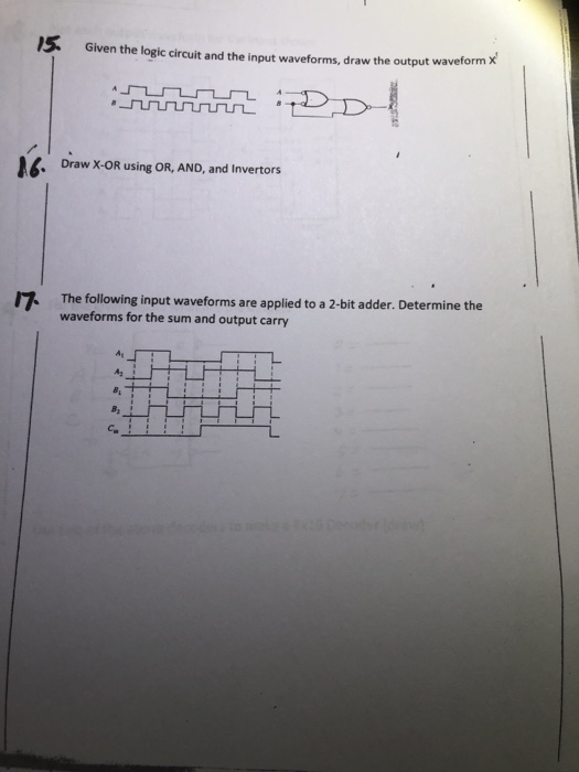 Solved Given The Logic Circuit And The Input Waveforms Chegg Com