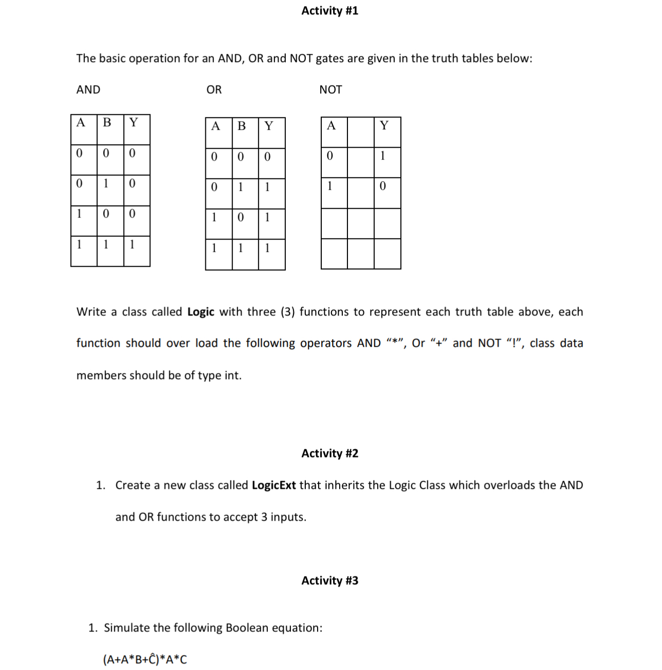 Solved Write a c++ ﻿program for each activities thank you | Chegg.com