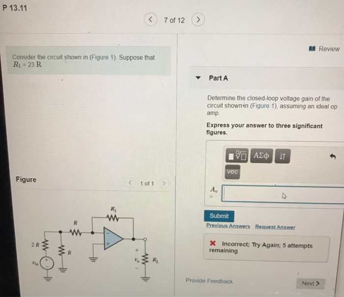 Solved P 13.11 7 of 12 Review Consider the circuit shown in | Chegg.com