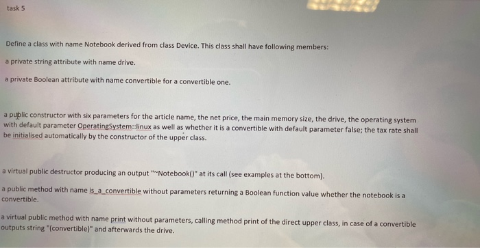 Solved In this task single inheritance with static and | Chegg.com