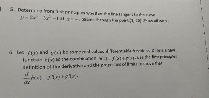 Solved 5. Determine from first principles whether the line | Chegg.com