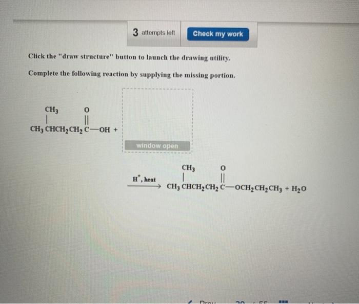 Solved 3 attempts left Check my work Click the "draw | Chegg.com
