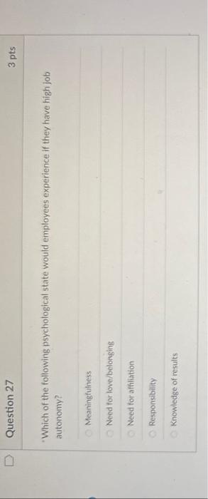 Solved Question 27 3 pts "Which of the following | Chegg.com