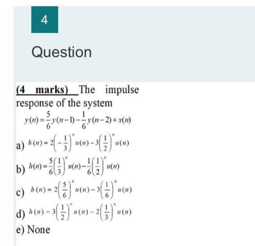 3 Question 4 Marks Given The 8 Point Sequences X N Chegg Com