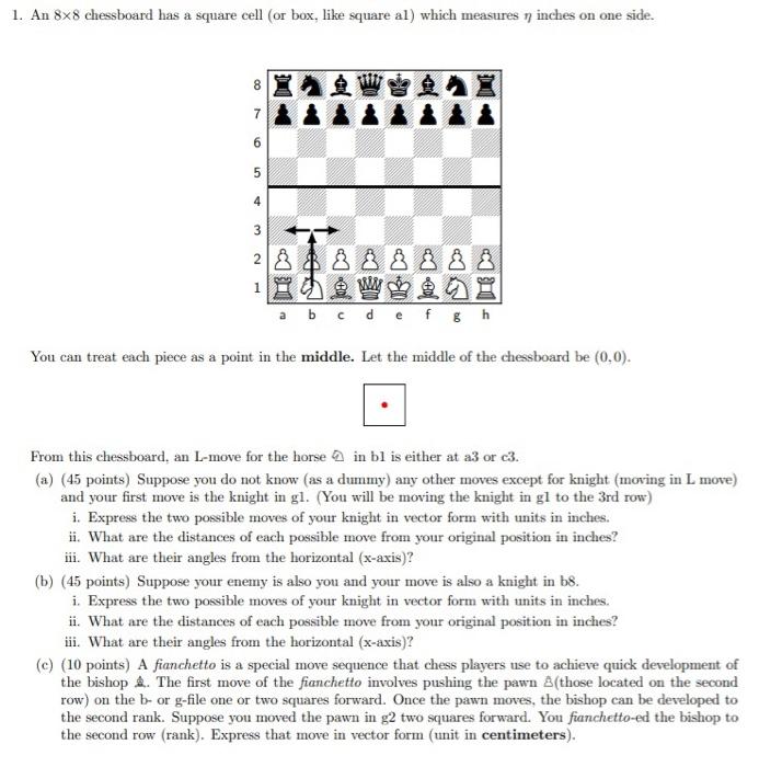 Solved 1. An 8x8 chessboard has a square cell (or box, like | Chegg.com