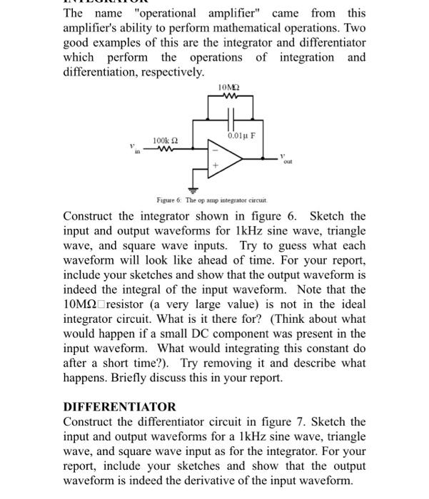 Solved Lab 9: Op Amp Circuits INTRODUCTION This Lab | Chegg.com