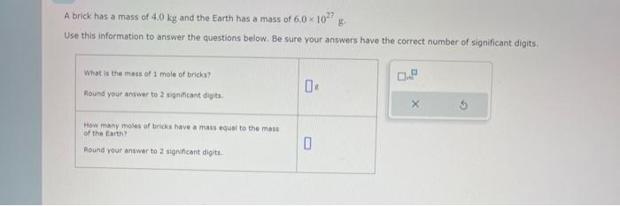 Solved A brick has a mass of 4.0 kg and the Earth has a mass | Chegg.com