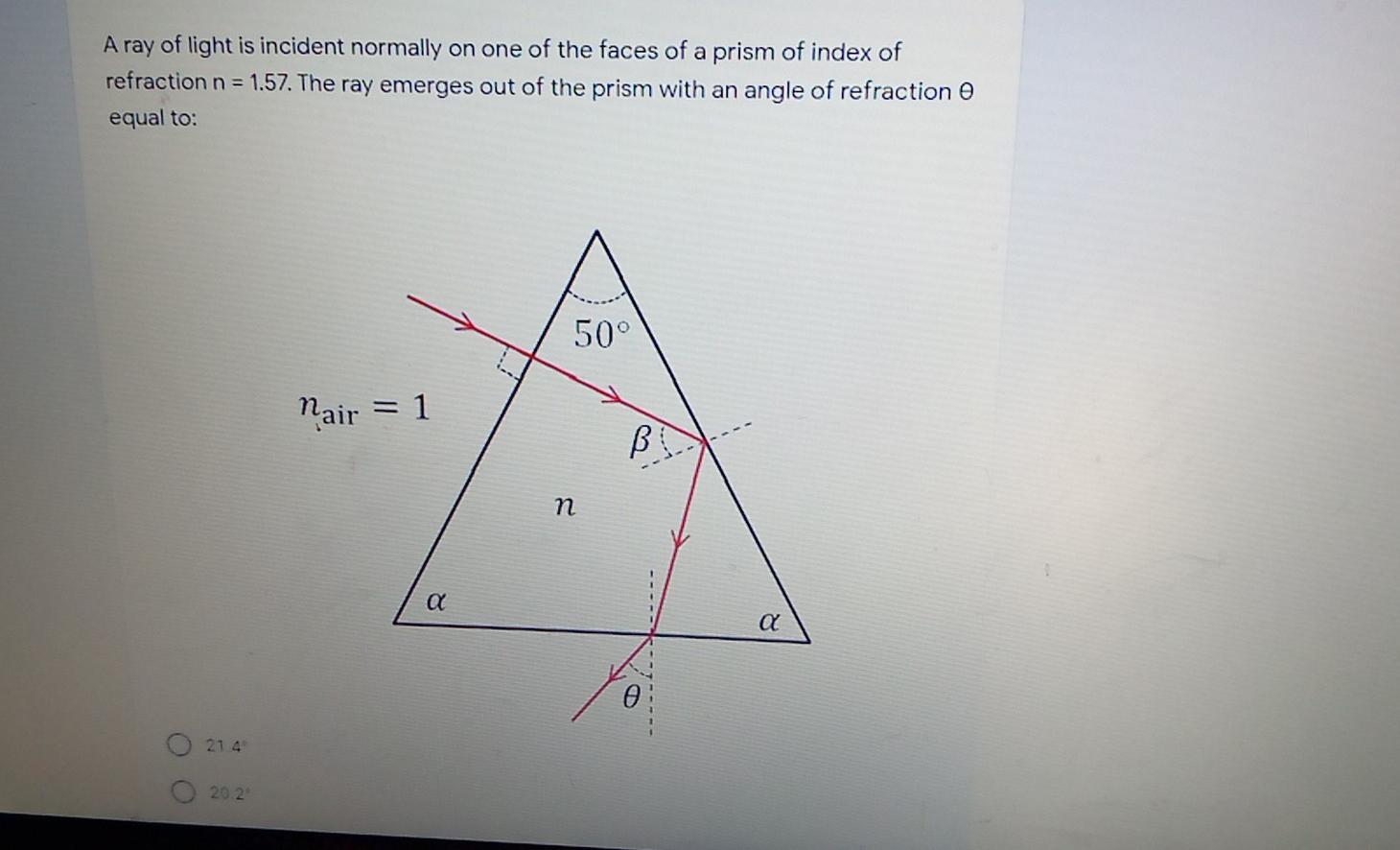 Solved A ray of light is incident normally on one of the | Chegg.com