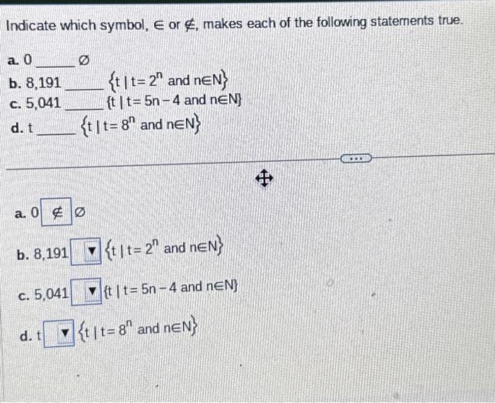 Solved Indicate which symbol, E or , makes each of the | Chegg.com