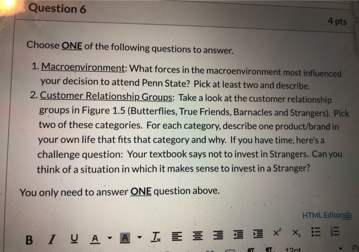 Solved Question 6 4 Pts Choose ONE Of The Following | Chegg.com