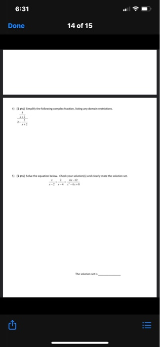 Solved 6:31 Done 14 of 15 4 Spel Simplify the following | Chegg.com