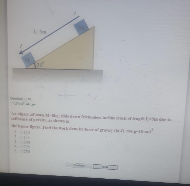Solved Problem 1 An Object With Mass M 2 Kg Slides Down A Chegg Com