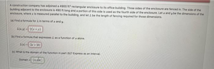 Solved A Construction Company Has Adjoined A 4900ft2 