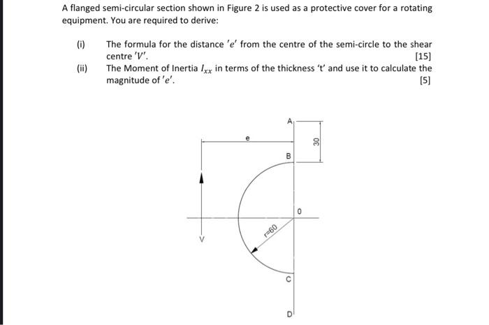 Solved A flanged semi-circular section shown in Figure 2 is | Chegg.com